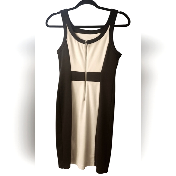 Forever 21 Black and White Midi Pencil Dress, Professional Dress, Size Medium - Picture 2 of 4